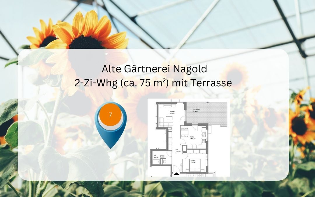 Alte Gärtnerei: 75 m² große 2-Zimmer Wohnung (EG) mit Terrasse