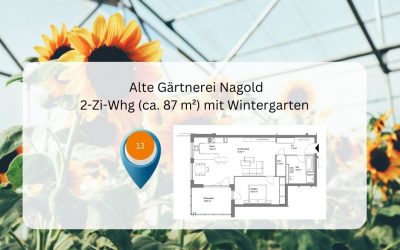 Alte Gärtnerei: 87 m² große 2-Zimmer Wohnung (OG) mit Wintergarten
